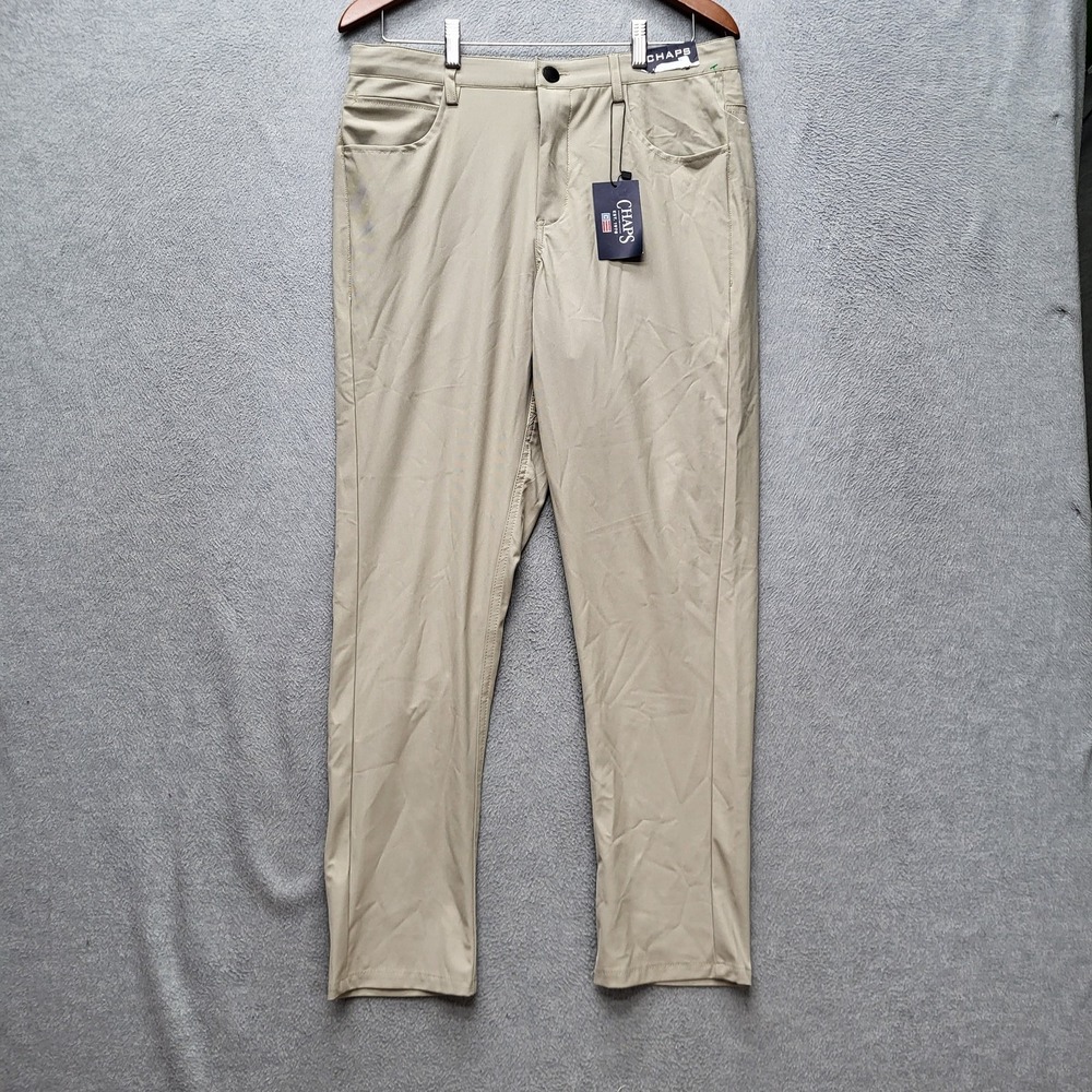 Chaps Men Pants 32 Khaki Chino Golf 29" Inseam NWT